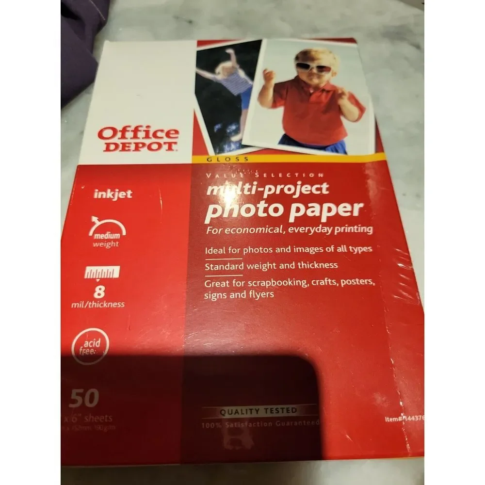 Multi‎ Project Photo Paper 4x6 50 Sheet Pack Inkjet Glossy